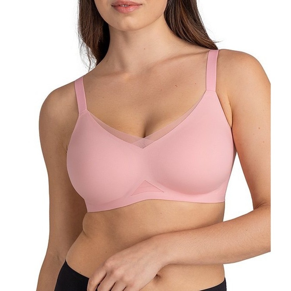 Honeylove Bra Wire Free Cross Over Pink Cloud 38B